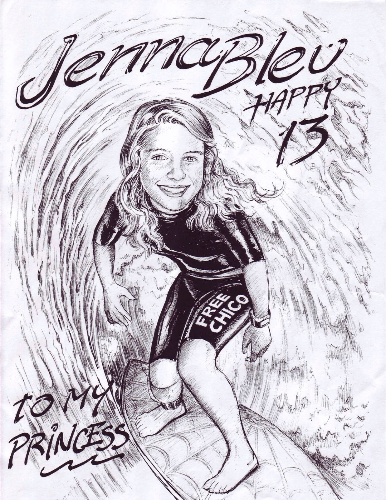Jenna Bleu – caricatura fatta da Chico