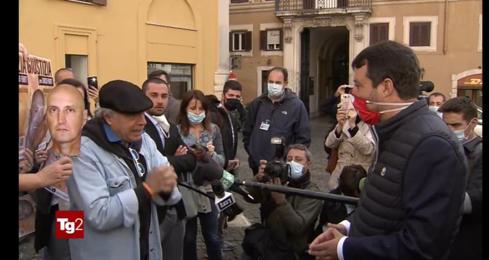 Salvini ed Enrico Montesano a Montecitorio per sostenere Chico Forti