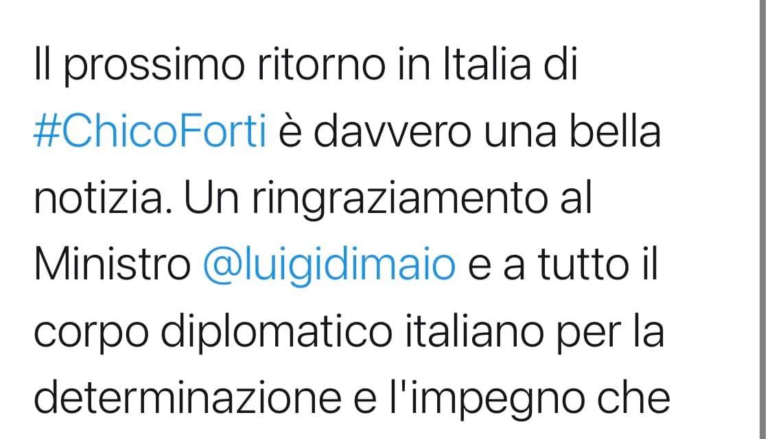 GIUSEPPE CONTE – “Il prossimo ritorno in Italia di Chico forti è davvero una bella notizia”