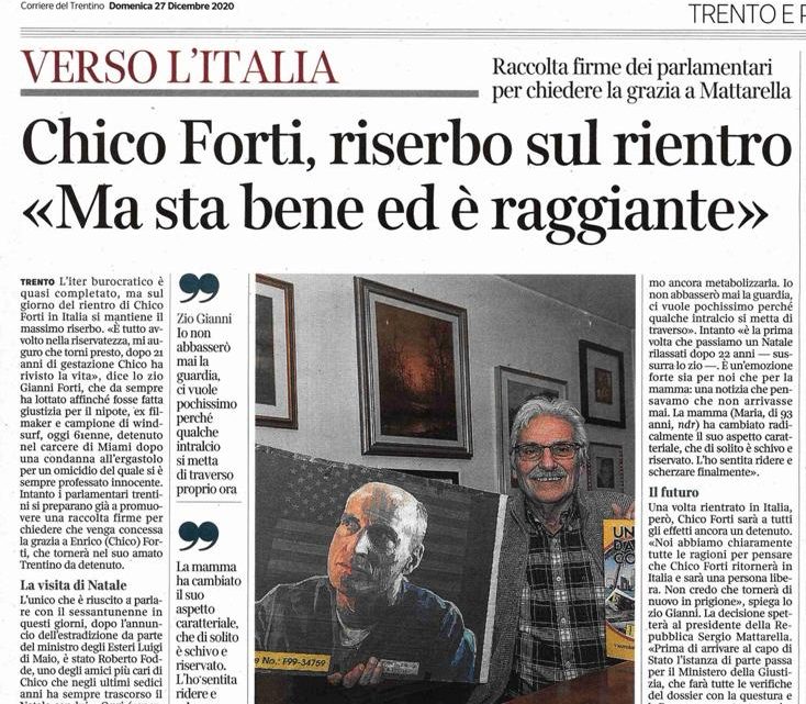 CORRIERE DEL TRENTINO – Riserbo sul rientro “ma sta bene ed è raggiante”