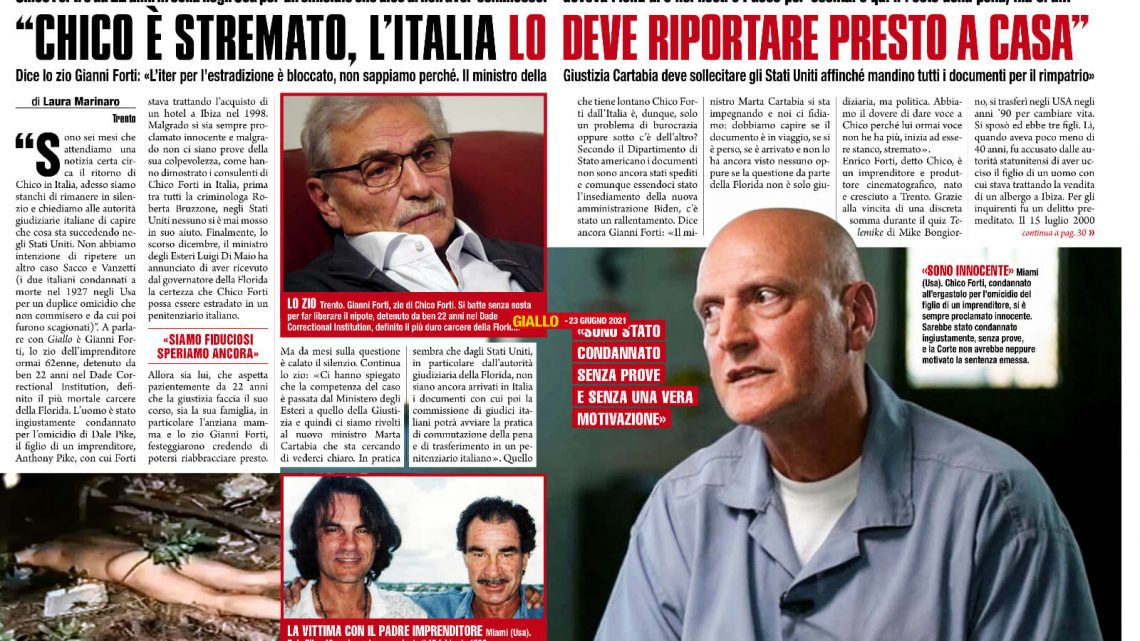 GIALLO – “Chico è stremato, l’Italia LO DEVE RIPORTARE PRESTO A CASA”