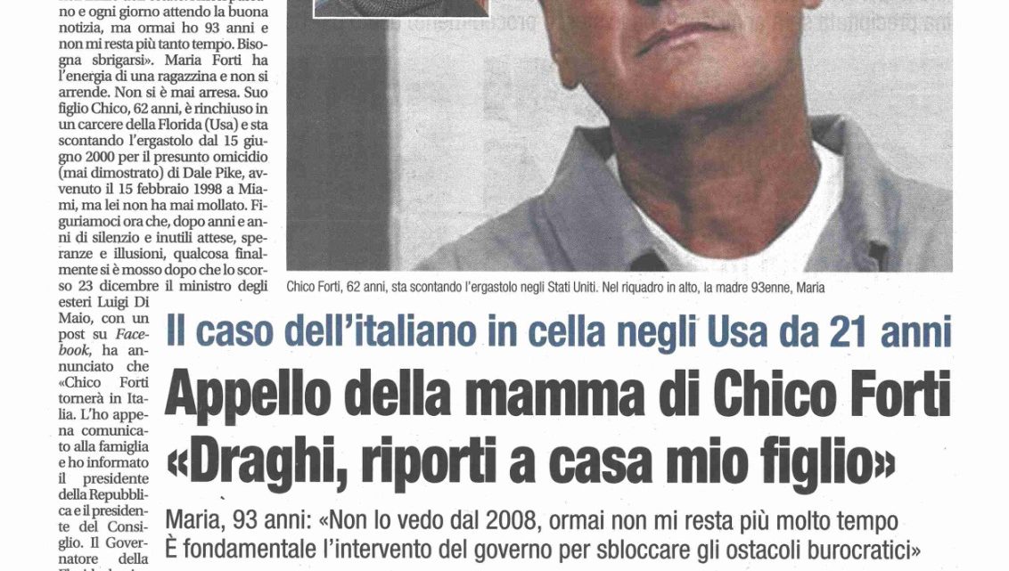 Mamma Maria: “Draghi, riporti a casa mio figlio. Non lo vedo dal 2008”