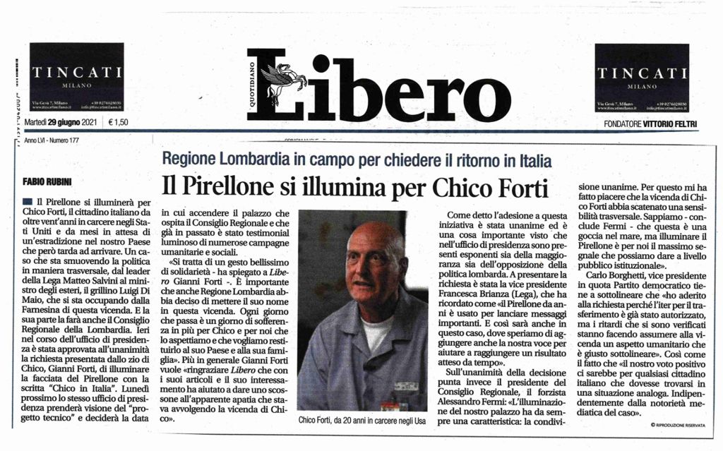 IL PIRELLONE SI ILLUMINA PER CHICO FORTI!