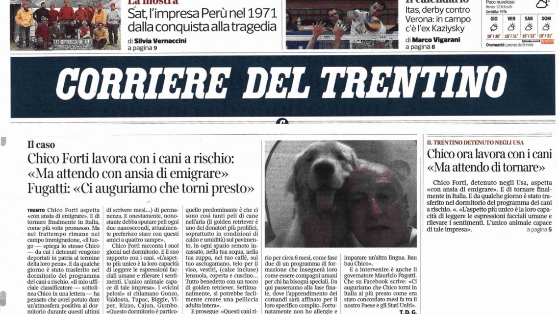 CORRIERE DEL TRENTINO – “Attendo con ansia di emigrare”