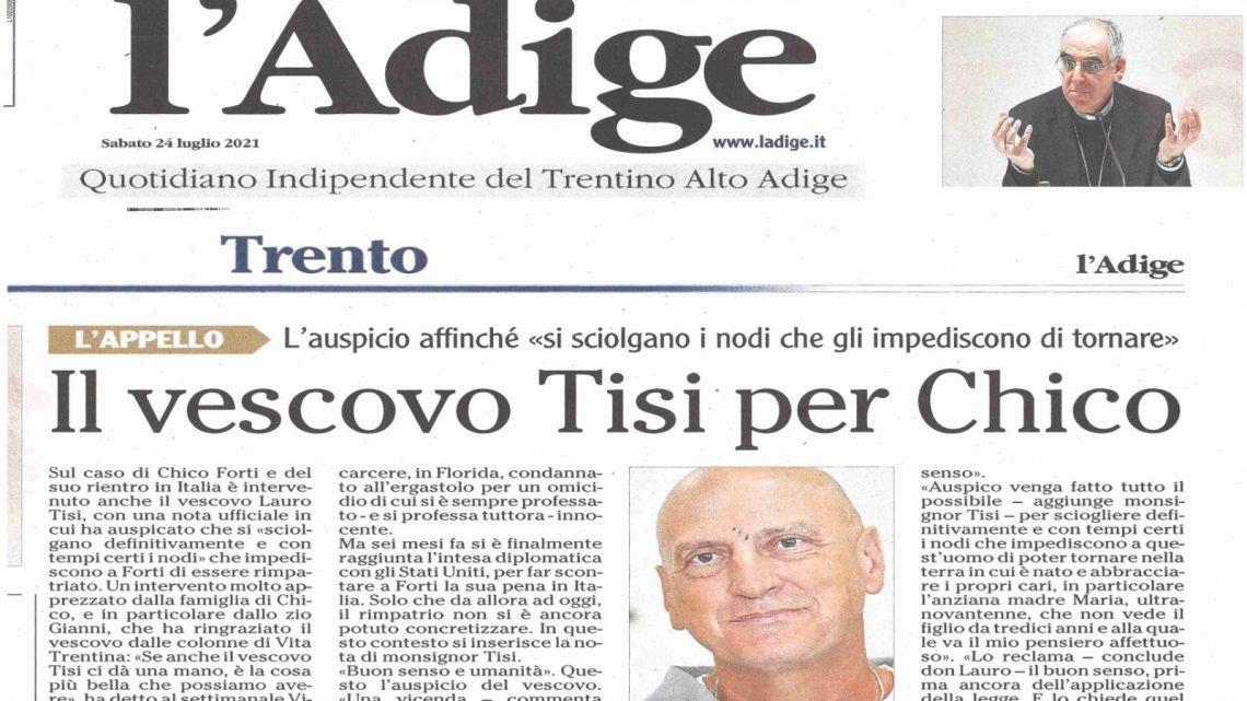 L’ADIGE – “Vescovo Tisi per Chico”