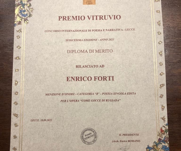 Chico premiato al Concorso Internazionale di Poesia – PREMIO VITRUVIO 2021