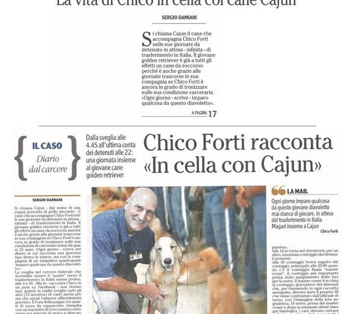 L’ADIGE – “Chico Forti racconta – in cella con Cajun”