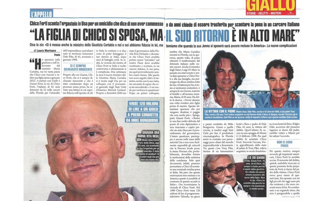 GIALLO – “La figlia di Chico si sposa, ma il suo ritorno è in alto mare”