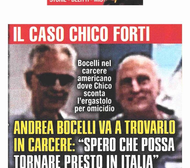 GIALLO – Il caso Chico Forti; Andrea Bocelli va a trovarlo in carcere