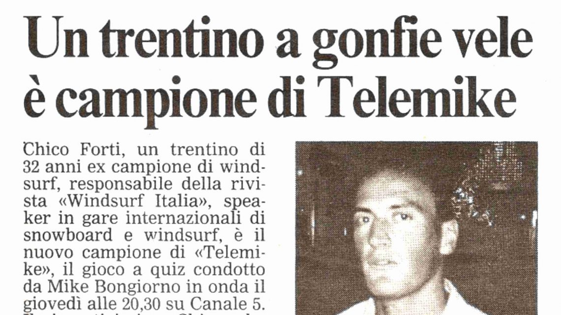 ALTO ADIGE, CORRIERE DELLE ALPI : “Un trentino a gonfie vele è campione di Telemike”