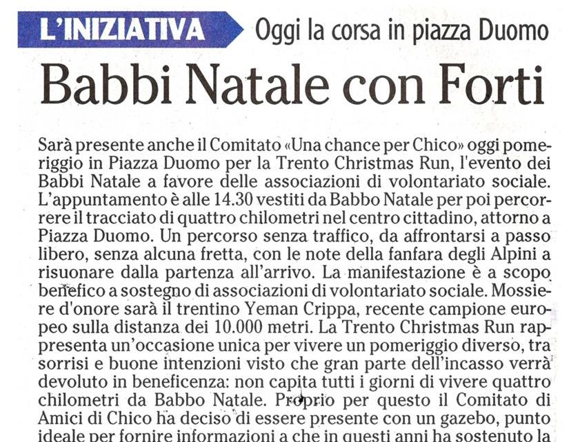 L’ADIGE – Trento: Babbi Natale con Forti