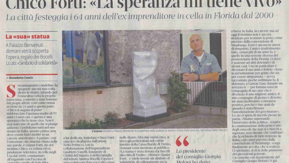 IL T-TRENTINO – Chico Forti: “La Speranza mi tiene vivo”